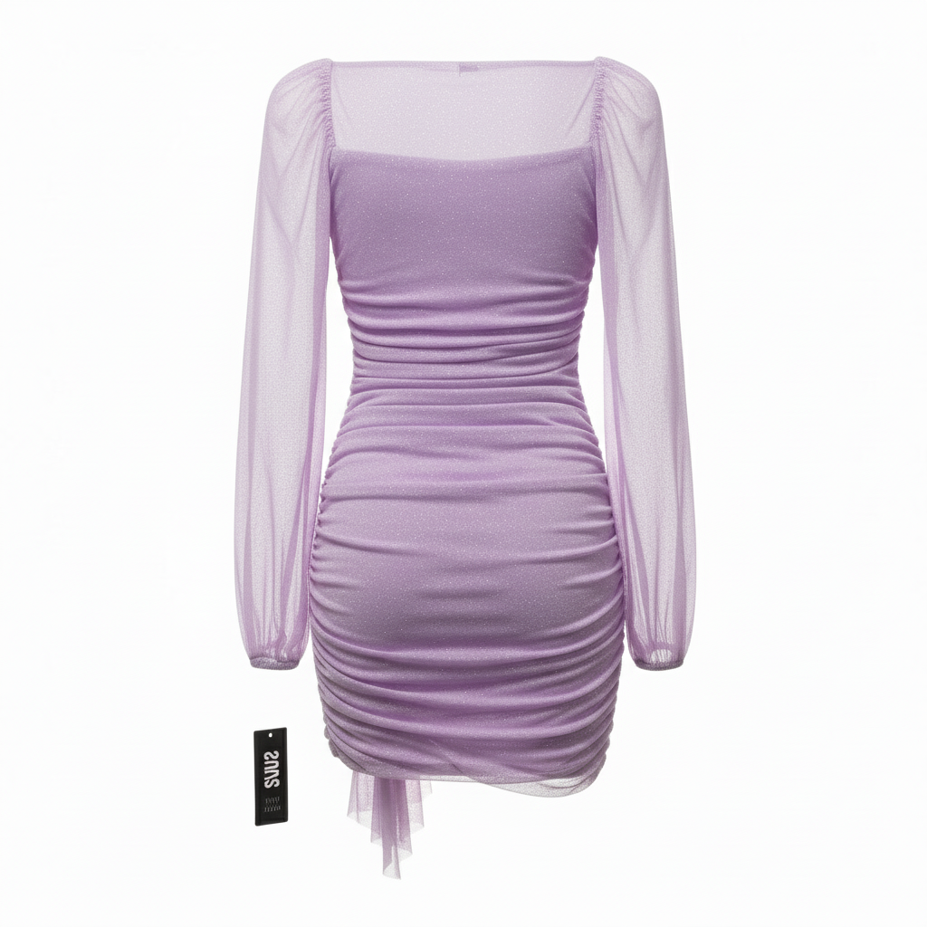 Jump Apparel Lilac Glitter Mini Dress Lavender Sparkle Party Size XS