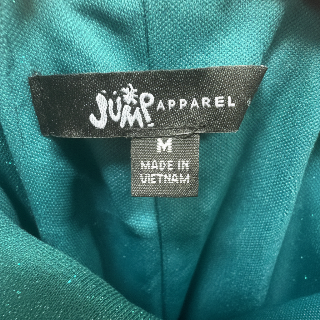 Jump Apparel Teal Green Sparkle Glitter Mini Dress Size M Cocktail Party Formal NWOT