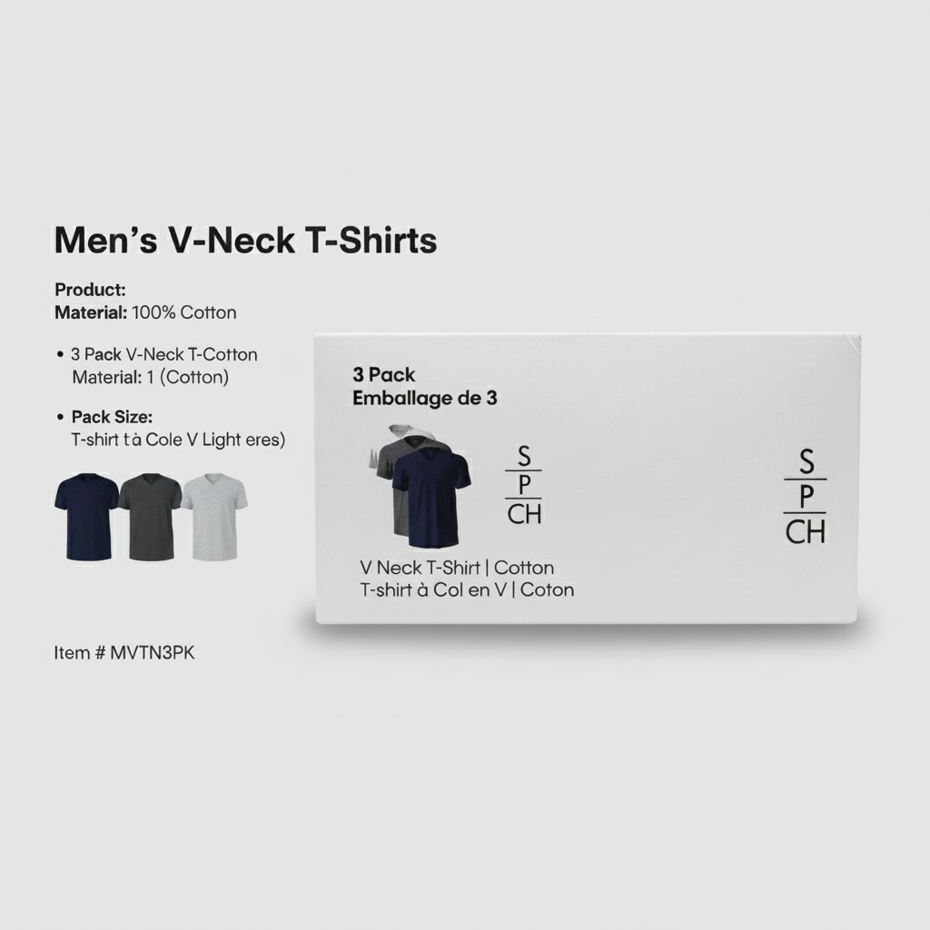 Calvin Klein Men's 3 Pack V-Neck T-Shirts White Navy Grey S Classic Fit Cotton