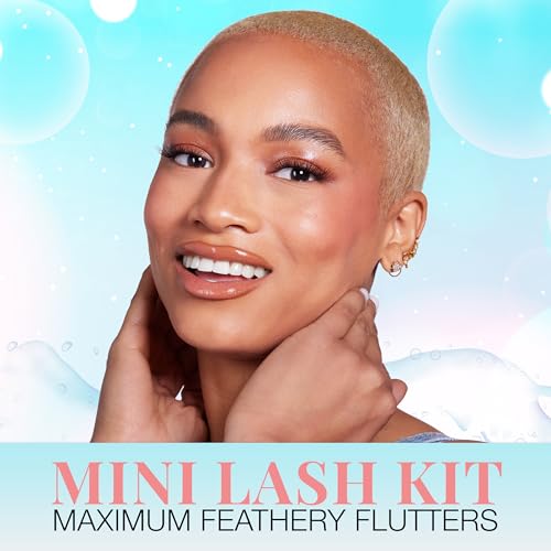 Ardell Seamless Cluster Eyelash Extensions Mini Kit Wispies – DIY Lash Extension Kit with Applicator, Glue & Seal, Natural Cluster Lashes, 10 Wispy Lash Clusters, 1 Pack