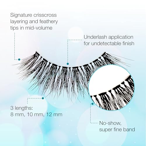 Ardell Seamless Cluster Eyelash Extensions Mini Kit Wispies – DIY Lash Extension Kit with Applicator, Glue & Seal, Natural Cluster Lashes, 10 Wispy Lash Clusters, 1 Pack