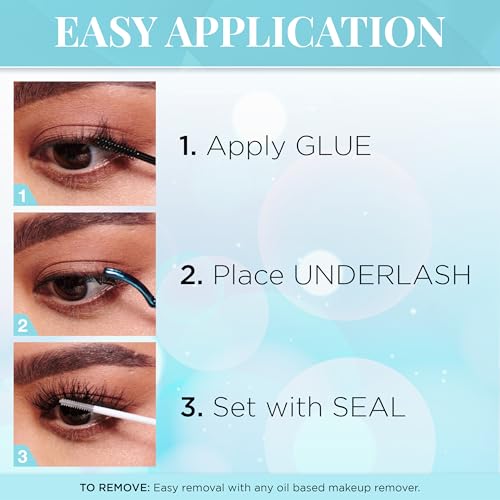 Ardell Seamless Cluster Eyelash Extensions Mini Kit Wispies – DIY Lash Extension Kit with Applicator, Glue & Seal, Natural Cluster Lashes, 10 Wispy Lash Clusters, 1 Pack