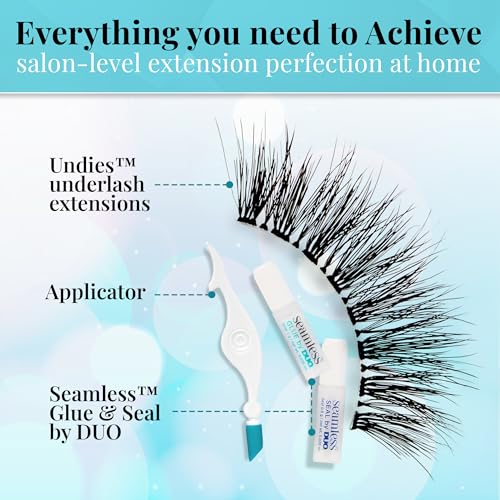 Ardell Seamless Cluster Eyelash Extensions Mini Kit Wispies – DIY Lash Extension Kit with Applicator, Glue & Seal, Natural Cluster Lashes, 10 Wispy Lash Clusters, 1 Pack