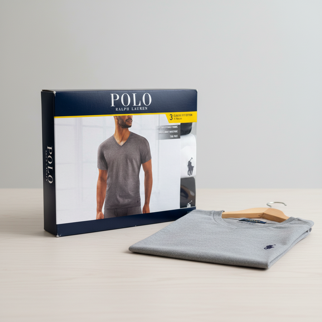 Polo Ralph Lauren Men's Classic Fit 100% Cotton V-Neck T-Shirt (NCVNP3) | Size Medium