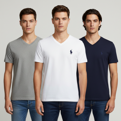 Polo Ralph Lauren Men's Classic Fit 100% Cotton V-Neck T-Shirt (NCVNP3) | Size Medium