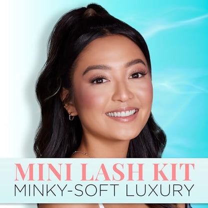 Ardell Seamless Underlash Extensions Fauxmink Mini Kit, 10 Lashes, 1 Day Clear Glue, Seal, Applicator, Perfect for On-The-Go Lash Customization, 1-Pack