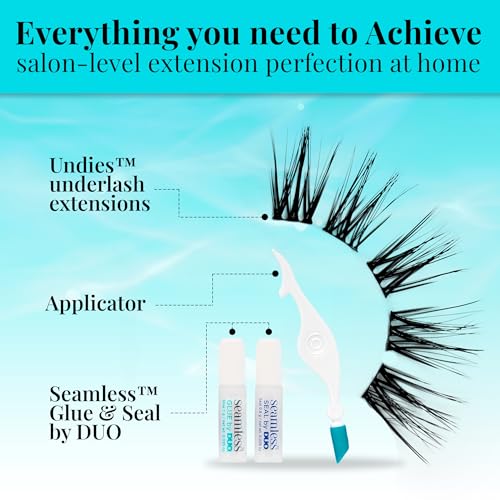Ardell Seamless Underlash Extensions Fauxmink Mini Kit, 10 Lashes, 1 Day Clear Glue, Seal, Applicator, Perfect for On-The-Go Lash Customization, 1-Pack