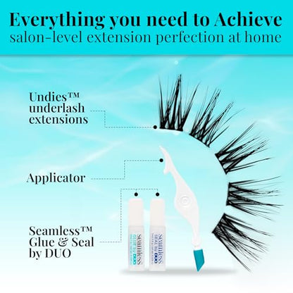Ardell Seamless Underlash Extensions Fauxmink Mini Kit, 10 Lashes, 1 Day Clear Glue, Seal, Applicator, Perfect for On-The-Go Lash Customization, 1-Pack