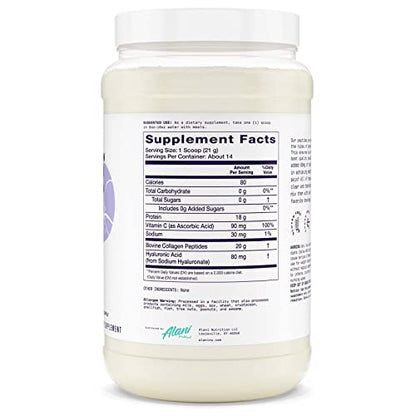 Alani Nu Collagen Peptides Powder UNFLAVORED | 18g Protein | Supports Bone, Skin and Nail Health | Collagen for Women | 80mg of Hyaluronic Acid | Gluten Free | Sugar Free | 14 Servings