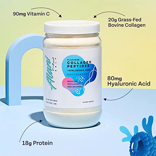 Alani Nu Collagen Peptides Powder BREEZEBERRY | 18g Protein | Supports Bone, Skin and Nail Health | Collagen for Women | 80mg of Hyaluronic Acid | Gluten Free | Sugar Free | 14 Servings | 3 Pack
