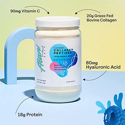 Alani Nu Collagen Peptides Powder BREEZEBERRY | 18g Protein | Supports Bone, Skin and Nail Health | Collagen for Women | 80mg of Hyaluronic Acid | Gluten Free | Sugar Free | 14 Servings | 3 Pack
