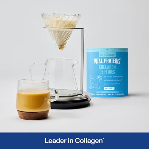 Vital Proteins Collagen Peptides Powder - Grass Fed Collagen Peptides for Hair, Nail, Skin, Bone & Joint Health, Unflavored, 14.3oz | 2 Pack