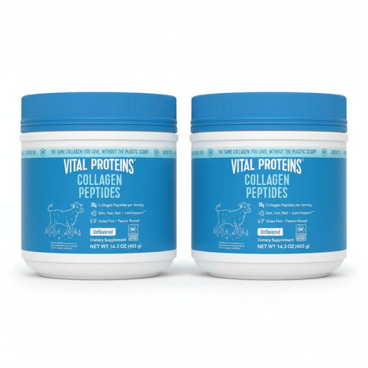 Vital Proteins Collagen Peptides Powder - Grass Fed Collagen Peptides for Hair, Nail, Skin, Bone & Joint Health, Unflavored, 14.3oz | 2 Pack