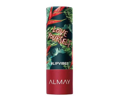 Almay Lip Vibes Lipstick with Vitamin E Oil & Shea Butter, Matte Cream Finish, Hypoallergenic, Love Yourself, 0.14 Oz