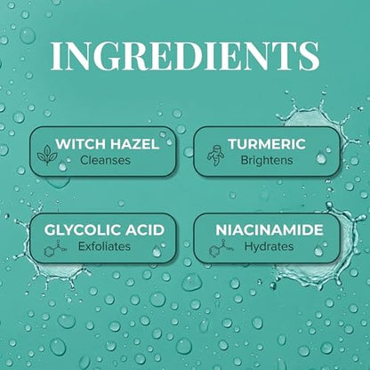 Urban Skin Rx Witch Hazel Brightening & pH Balancing Toner, Exfoliated & Clarifies Clogged Pores, Improves the Appearance of Uneven Skin Tone, Reduces Redness & Brightens Dull Complexions, 4.5 Fl Oz