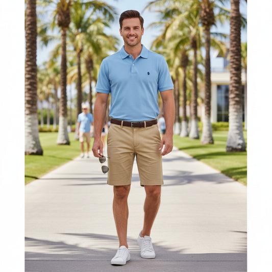 IZOD Advantage Performance Polo Shirt Men's Size 2XL Light Blue Short Sleeve NWOT