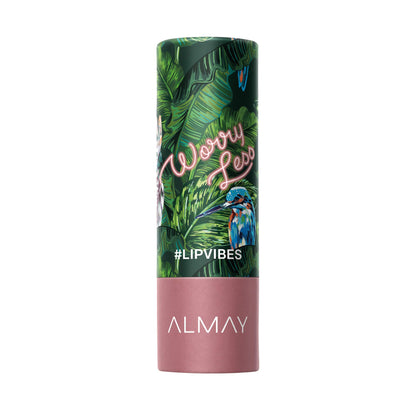 Almay Lip Vibes Lipstick with Vitamin E Oil & Shea Butter, Matte Finish, Hypoallergenic, Worry Less, 0.14 Oz