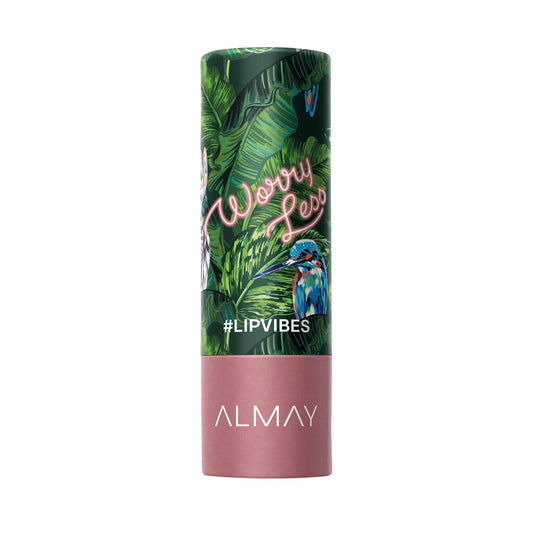 Almay Lip Vibes Lipstick with Vitamin E Oil & Shea Butter, Matte Finish, Hypoallergenic, Worry Less, 0.14 Oz