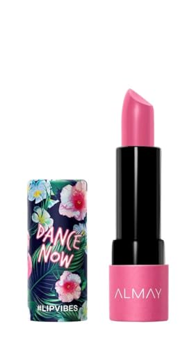Almay Lip Vibes Lipstick with Vitamin E Oil & Shea Butter, Matte Cream Finish, Hypoallergenic, Dance Now, 0.14 Oz