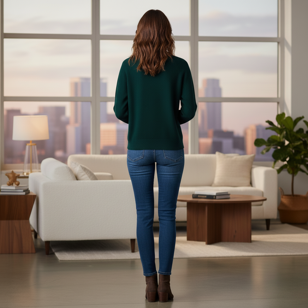 Draper James Women's XXL Embellished Rhinestone Crewneck Sweater Dark Green Pullover