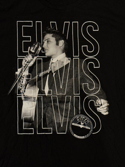 Elvis Presley Men's 2XL Black T-Shirt Graphic Tee King of Rock and Roll NWOT