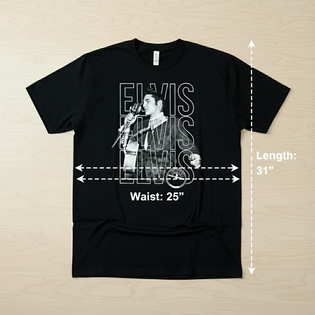 Elvis Presley Men's 2XL Black T-Shirt Graphic Tee King of Rock and Roll NWOT