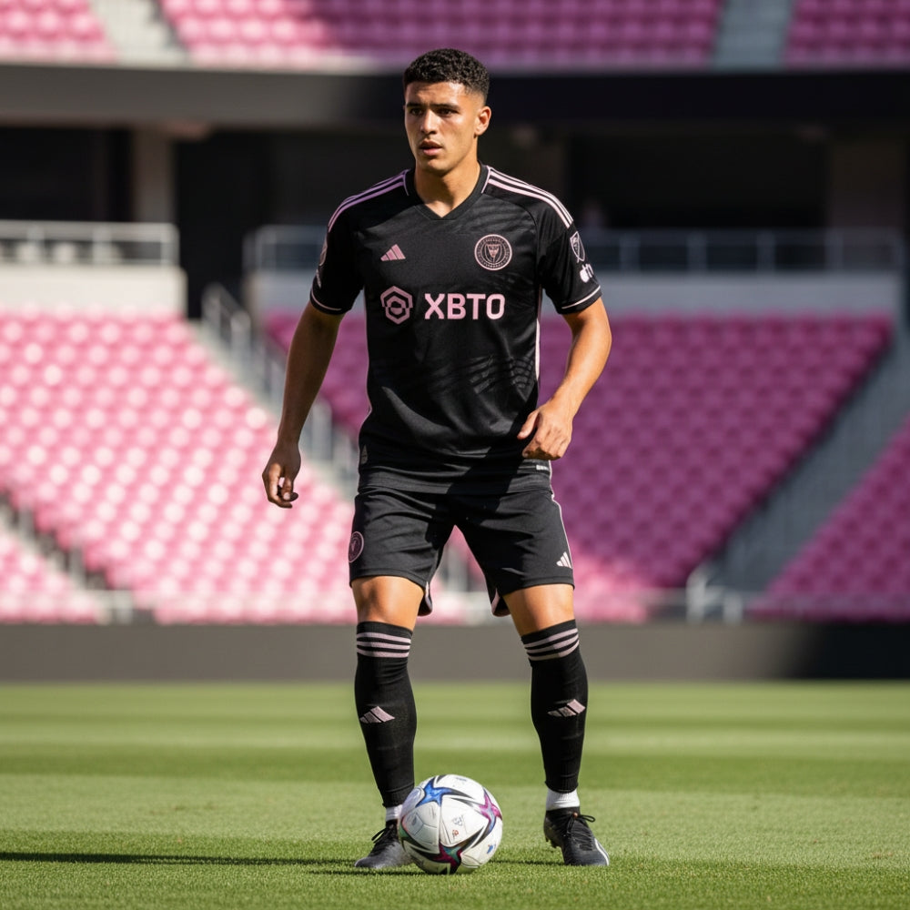 Adidas Inter Miami CF Away Soccer Jersey Men's Size Large Slim Fit Black NWT