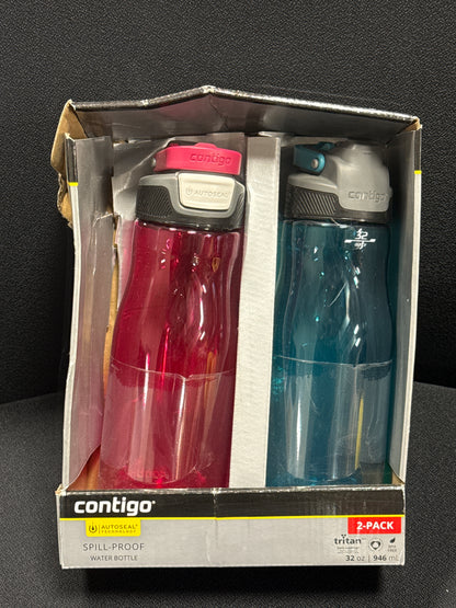 Contigo 32oz AutoSeal Fit Water Bottle 2-Pack Sangria Juniper New Damaged Box
