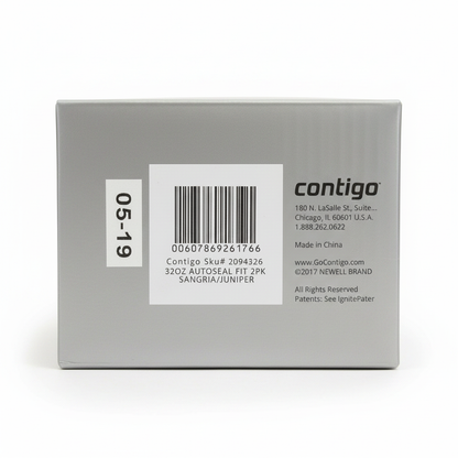 Contigo 32oz AutoSeal Fit Water Bottle 2-Pack Sangria Juniper New Damaged Box
