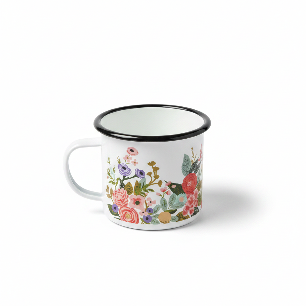 3pc Creative Home & Kitchen Floral Enamel Mug Set Vintage Farmhouse Coffee Cups