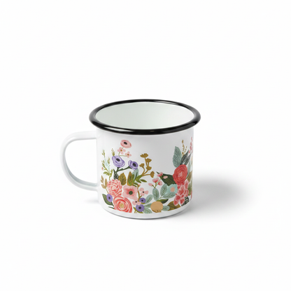 3pc Creative Home & Kitchen Floral Enamel Mug Set Vintage Farmhouse Coffee Cups
