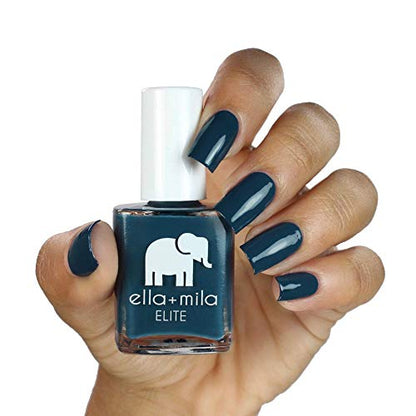 ella+mila Professional, Quick Dry, Long-Lasting & Chip-Resistant Blue Nail Polishes (Mediterranean Mist - 0.45 fl oz)