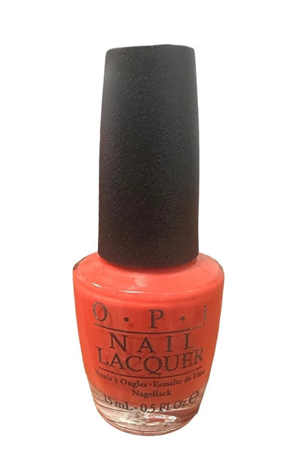 OPI Nail Lacquer I Eat Mainely Lobster | Opaque Bright Orange Crème Chip Resistant Nail Polish | Fast Drying, Streak Free