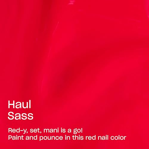 OPI RapiDry Haul Sass | Opaque Bright Red Crème Quick Dry Nail Polish | Vegan, Smudge Proof, Fast Drying