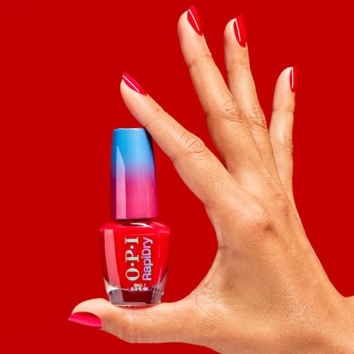 OPI RapiDry Haul Sass | Opaque Bright Red Crème Quick Dry Nail Polish | Vegan, Smudge Proof, Fast Drying