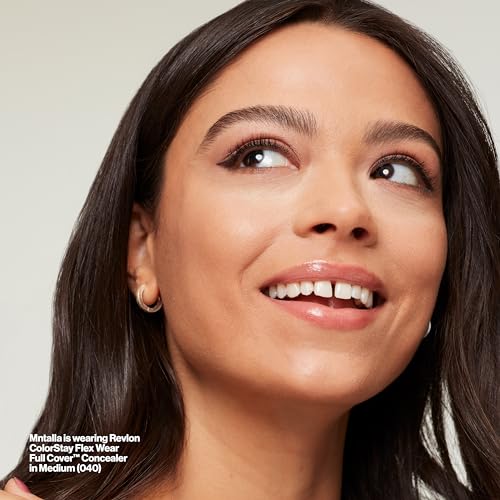 Revlon ColorStay Flex Wear, Full Cover Non-Creasing Concealer, Infused with Hyaluronic Acid & Vitamin E, Flexible Longwear, 040 Medium, 0.34 Fl Oz