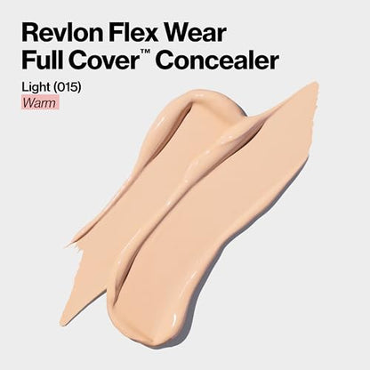 Revlon ColorStay Flex Wear, Full Cover Non-Creasing Concealer, Infused with Hyaluronic Acid & Vitamin E, Flexible Longwear, 015 Light, 0.34 Fl Oz