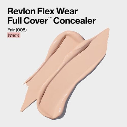 Revlon ColorStay Flex Wear, Full Cover Non-Creasing Concealer, Infused with Hyaluronic Acid & Vitamin E, Flexible Longwear, 005 Fair, 0.34 Fl Oz