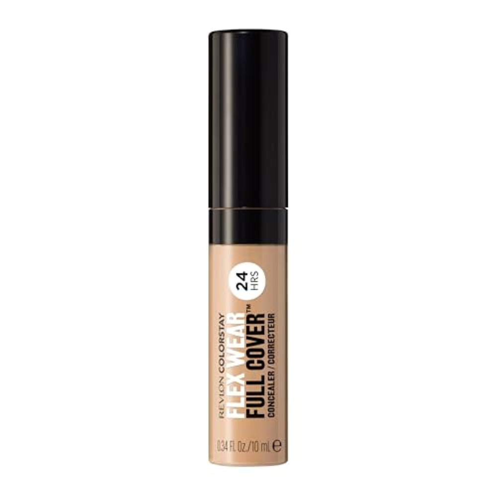 Revlon ColorStay Flex Wear, Full Cover Non-Creasing Concealer, Infused with Hyaluronic Acid & Vitamin E, Flexible Longwear, 050 Medium Deep, 0.34 Fl Oz