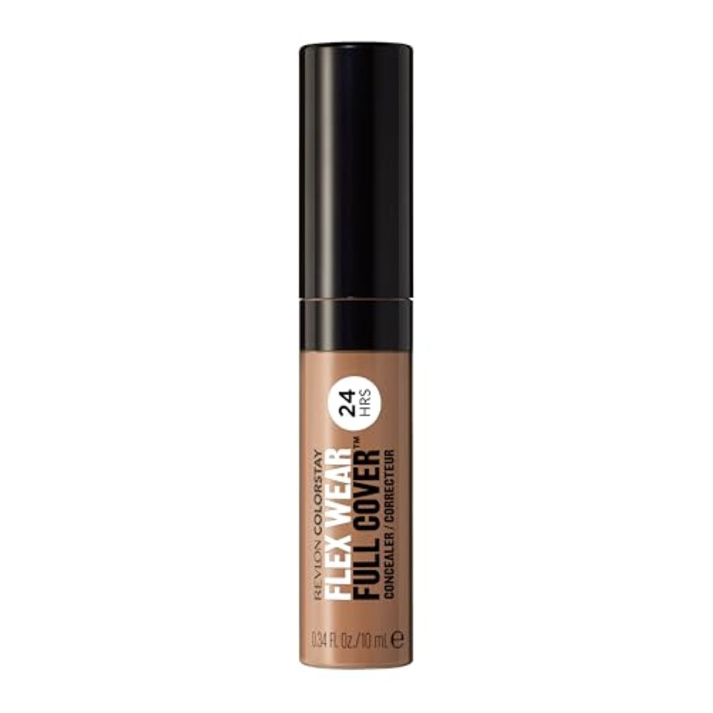 Revlon ColorStay Flex Wear, Full Cover Non-Creasing Concealer, Infused with Hyaluronic Acid & Vitamin E, Flexible Longwear, 070 Nutmeg, 0.34 Fl Oz