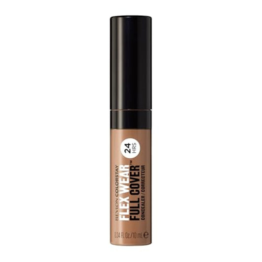 Revlon ColorStay Flex Wear, Full Cover Non-Creasing Concealer, Infused with Hyaluronic Acid & Vitamin E, Flexible Longwear, 070 Nutmeg, 0.34 Fl Oz