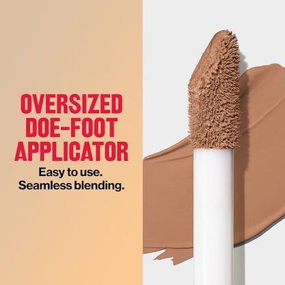 Revlon ColorStay Flex Wear, Full Cover Non-Creasing Concealer, Infused with Hyaluronic Acid & Vitamin E, Flexible Longwear, 070 Nutmeg, 0.34 Fl Oz