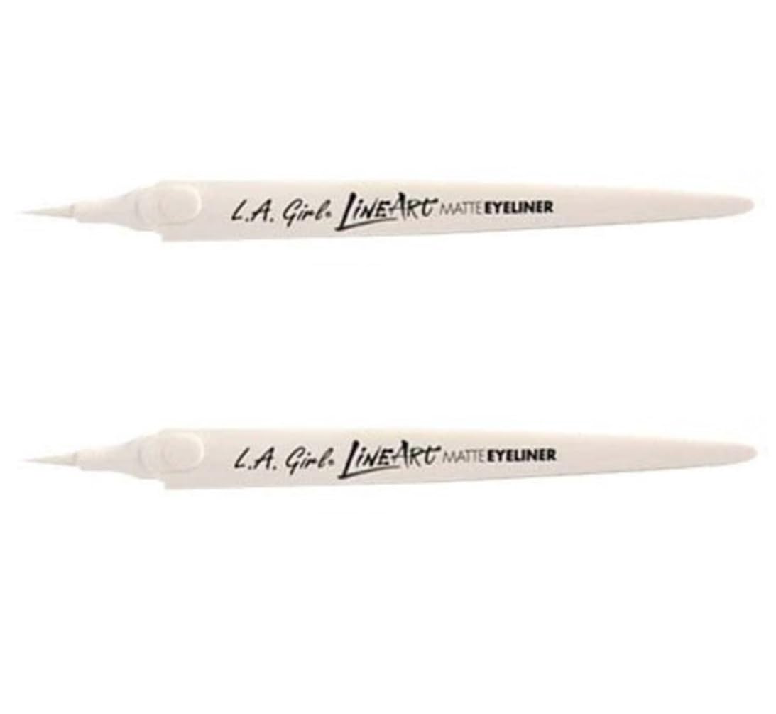 Pack of 2 L.A. Girl Line Art Matte Eyeliner Pen, Pure White GLE715