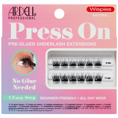 Ardell Press On Pre-Glued Underlash Extensions Wispies Natural 12ct 3 Pack
