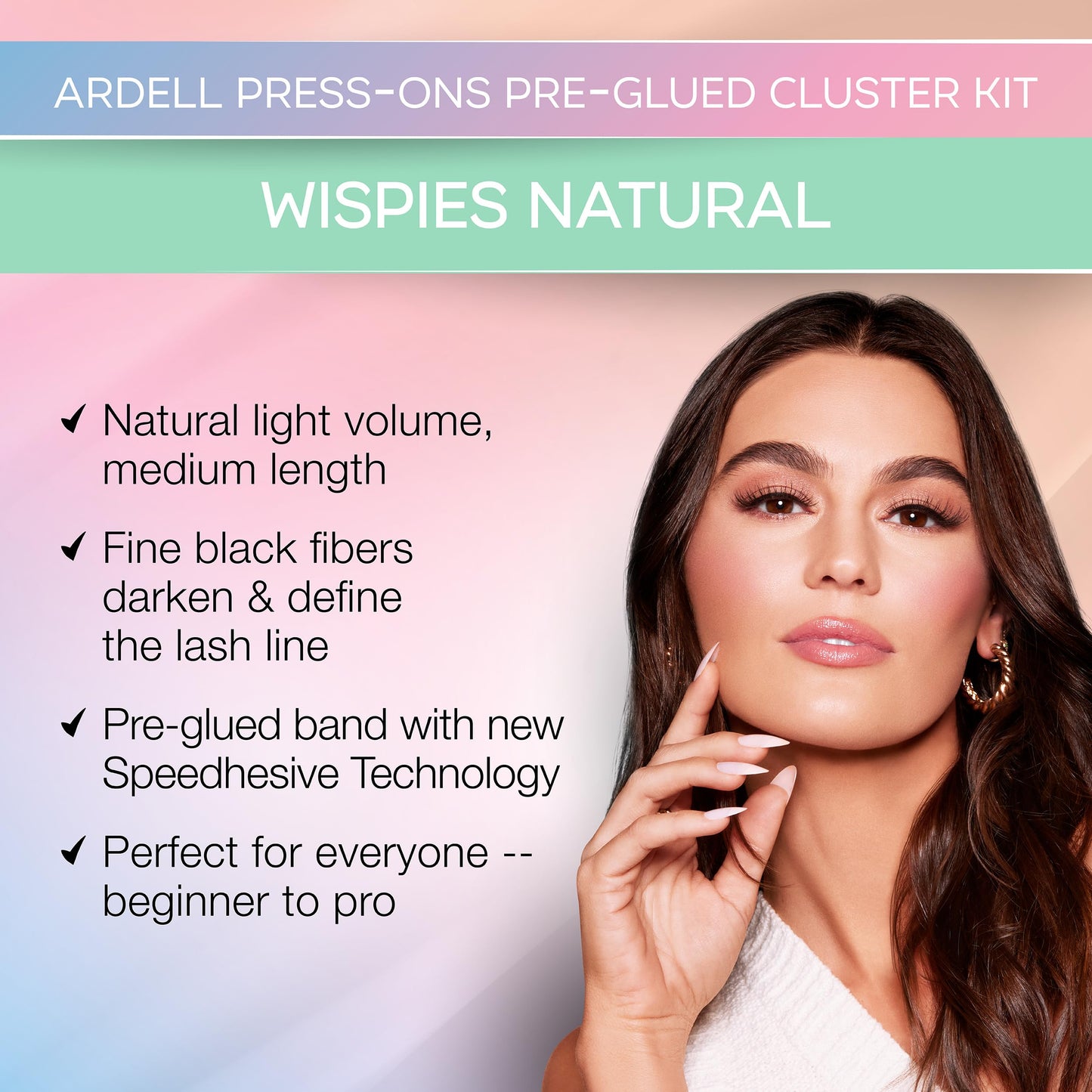 Ardell Press On Pre-Glued Underlash Extensions Wispies Natural 12ct 3 Pack