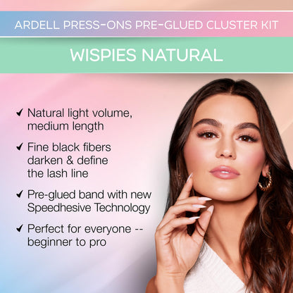 Ardell Press On Pre-Glued Underlash Extensions Wispies Natural 12ct 3 Pack
