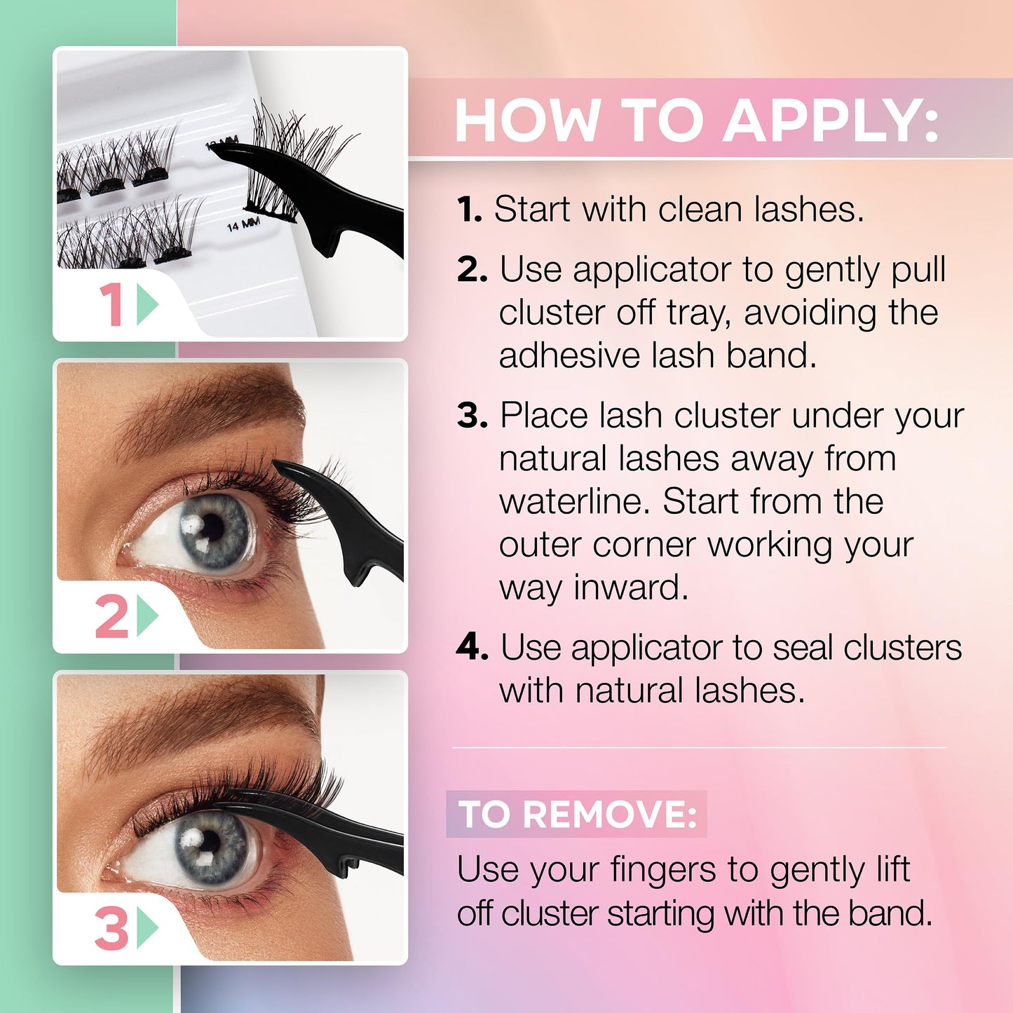 Ardell Press On Pre-Glued Underlash Extensions Wispies Natural 12ct 3 Pack