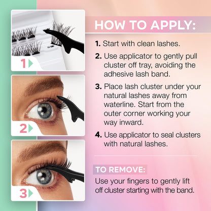Ardell Press On Pre-Glued Underlash Extensions Wispies Natural 12ct 3 Pack