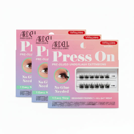 Ardell Press On Pre-Glued Underlash Extensions Wispies Natural 12ct 3 Pack
