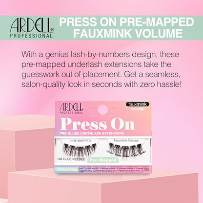 Ardell Press On Lashes Pre-Mapped DIY Lash Clusters - Fauxmink Volume, Pre-Glued Underlash, Easy to Apply False Eyelashes, Eyelash Extensions